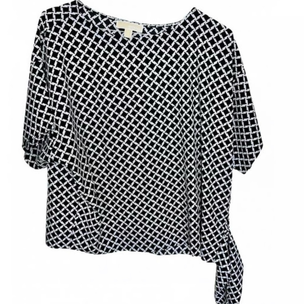 Michael Kors Black and White Patterned Blouse